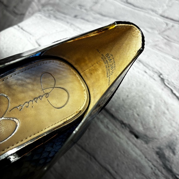 Jessica Simpson Pheeby Patent Snake Print Translucent Office Siren Pump Sz 8 GUC - Picture 12 of 12